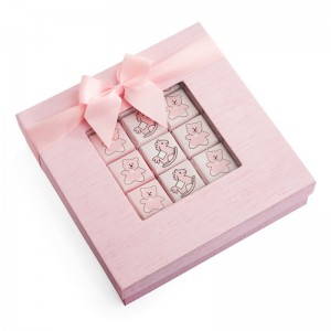 분홍색 리본 사탕 종이 상자